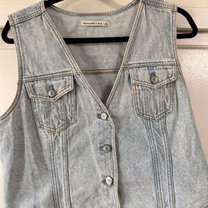 Abercrombie & Fitch Sky Blue Denim Vest
